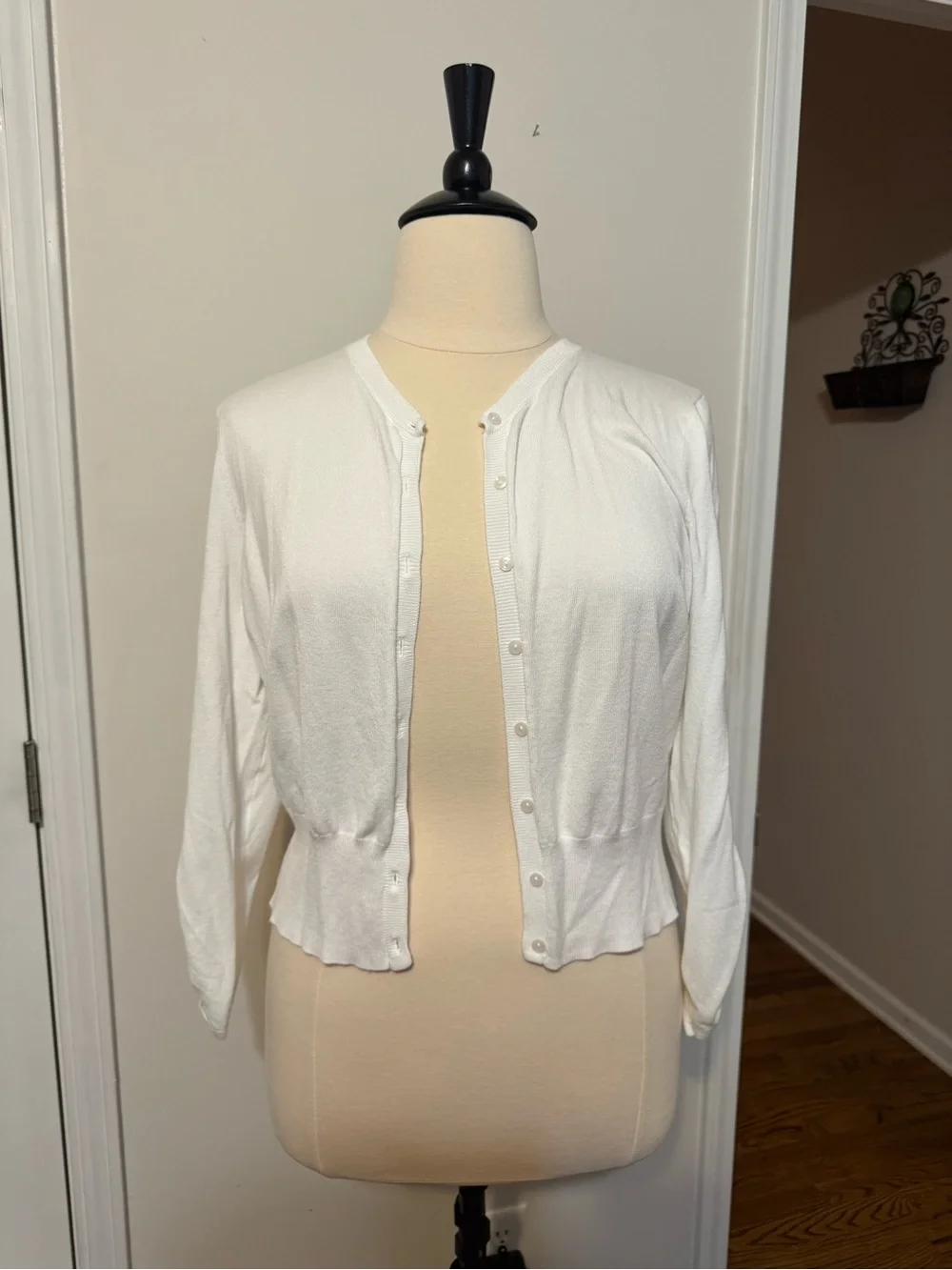Cato White Knit Button Cardigan - Picture 1 of 6